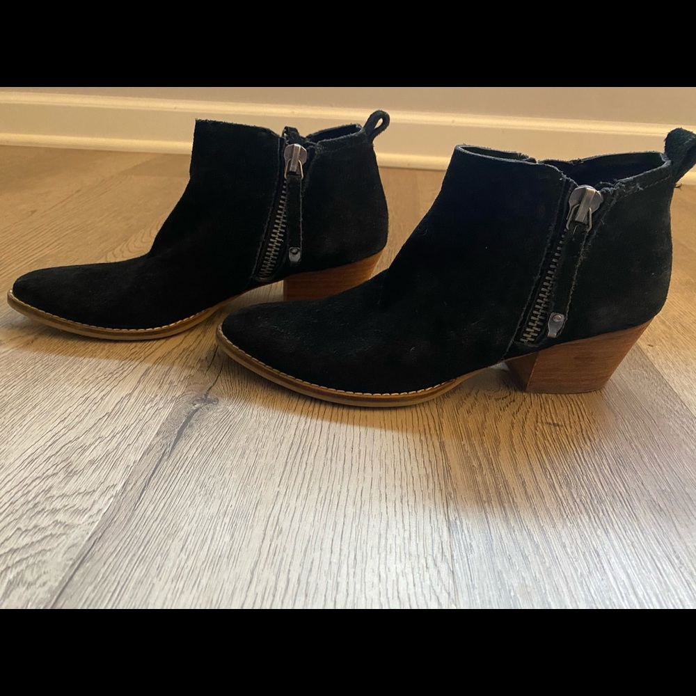 Suede black booties